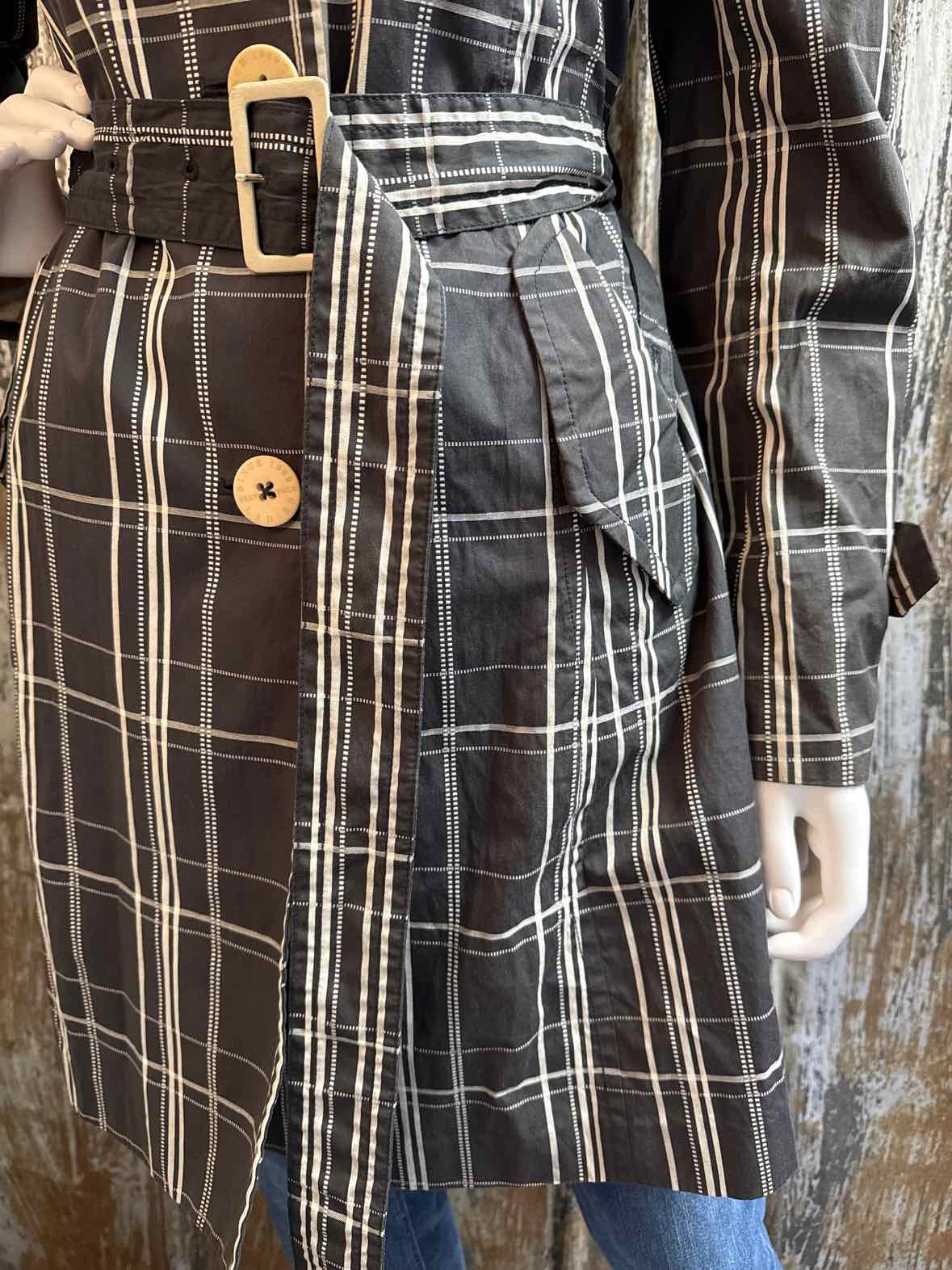 BeanPole Size Medium Black plaid Trenchcoat