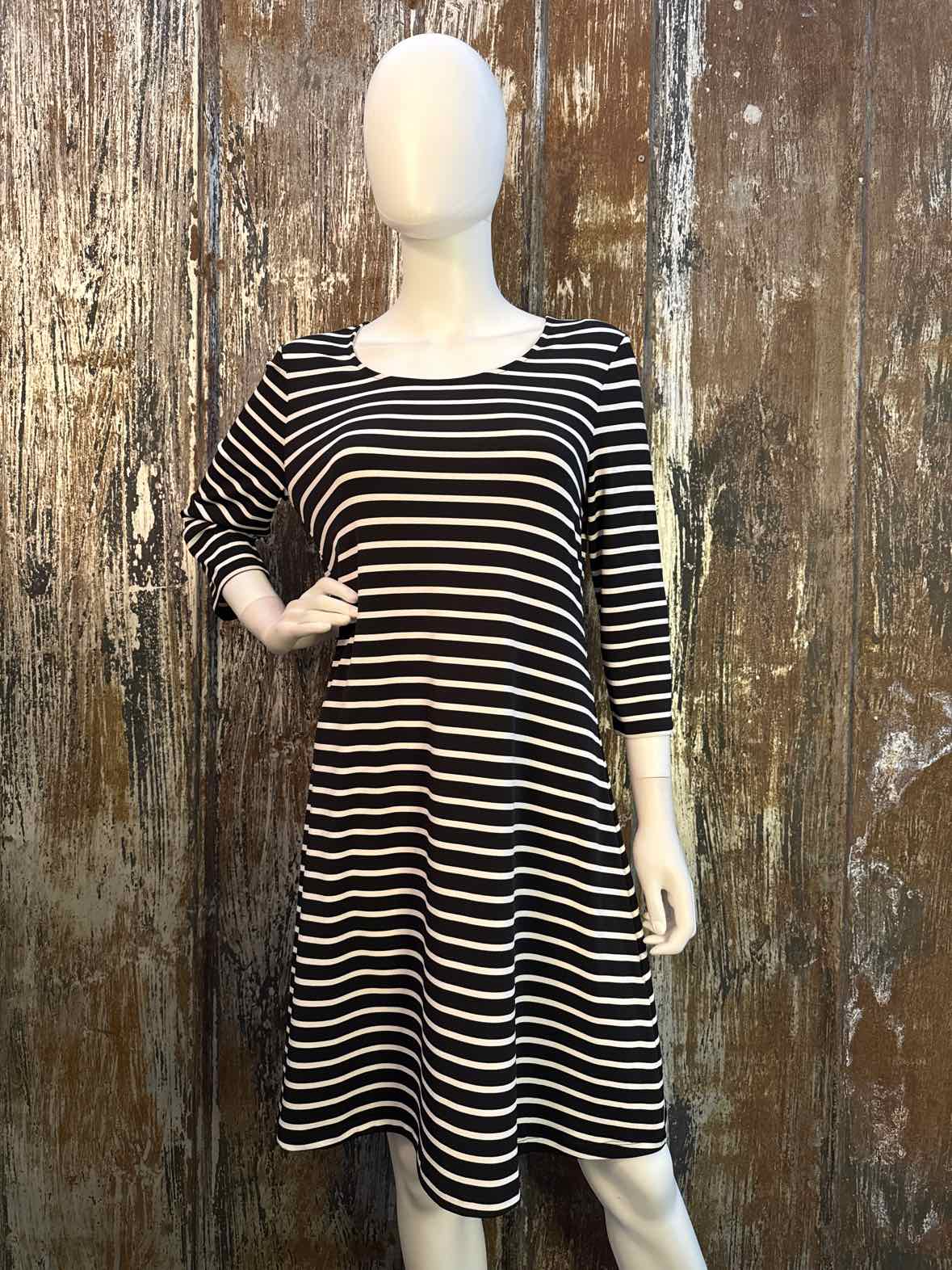Chico's Size small Black Stripe Dress