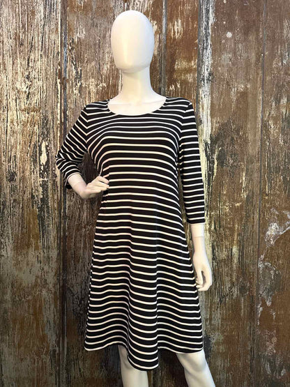Chico's Size small Black Stripe Dress