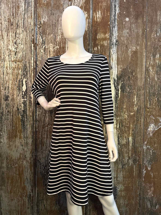 Chico's Size small Black Stripe Dress