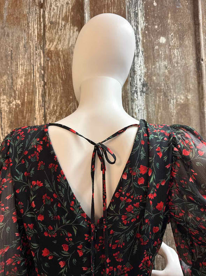 Calvin Klein Size 10 (Medium) Black & Red Dress