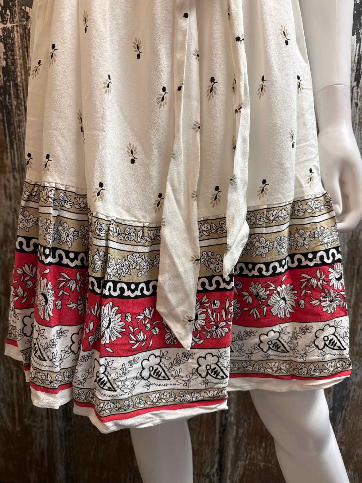 Loft Size 8 (Medium) White Print Dress