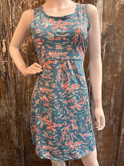 Columbia Size small Blue & Coral Print Dress