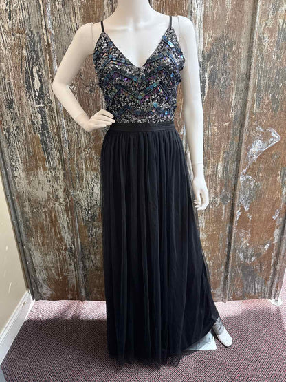 aqua Size Extra Extra Large (18) Black Evening Dress