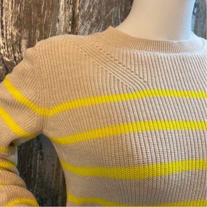 Banana Republic Size small Beige & Yellow Stripe Sweater