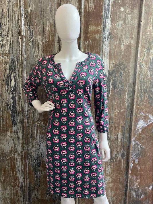 Boden Size 12 (Large) Green Print Dress