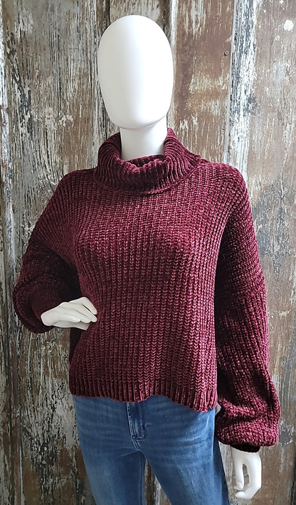 Zenana Size Extra Large Burgundy Sweater