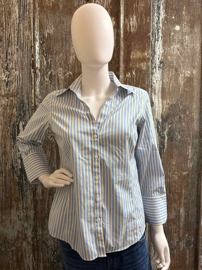 Brooks Brothers Size 6 (Small) blue stripe tops
