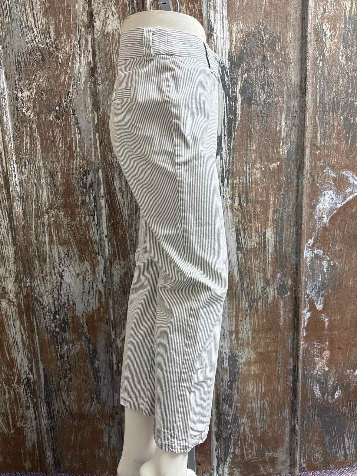 Boden Size 6 Long Gray Stripe Pants