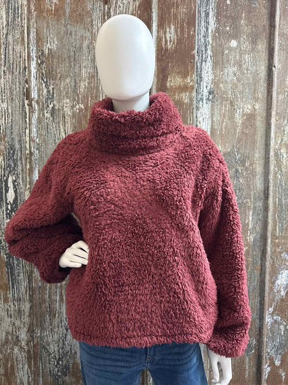 lululemon Size Medium Maroon Fleece Top