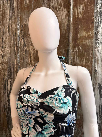 White House Black Market Size 12 (Large) Blue Floral Dress