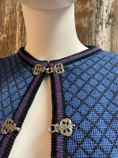 Volund Size Large Navy Print Cardigan