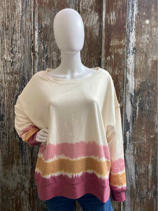 Indigo Thread Co. Size 2X Pink/Yellow/Cream Tie Dye tops