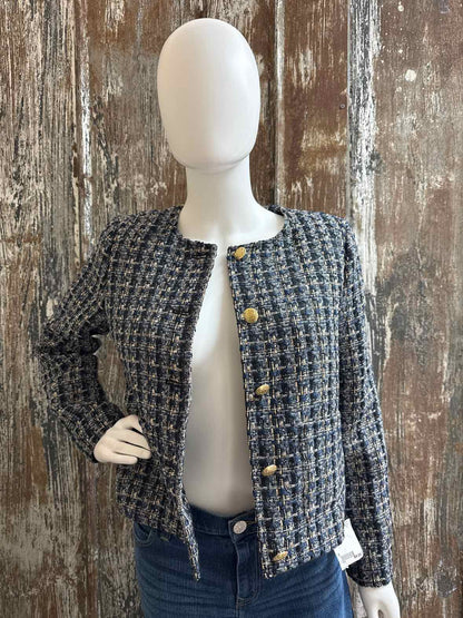 J Crew Size 6 (Small) Blue Tweed Blazer
