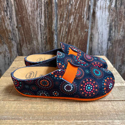 Scholl 8 Blue & Orange Print Shoes