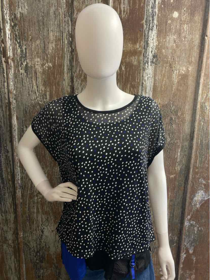Picadilly Size Medium Black & Blue tops