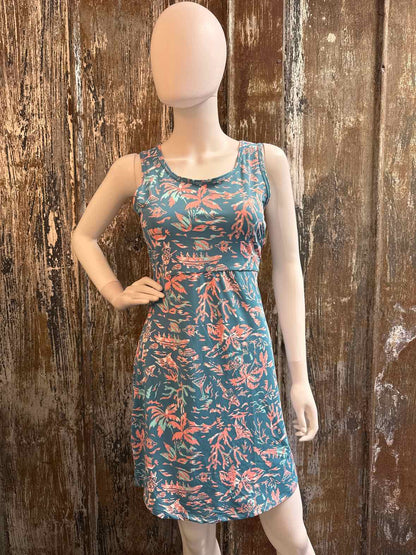 Columbia Size small Blue & Coral Print Dress