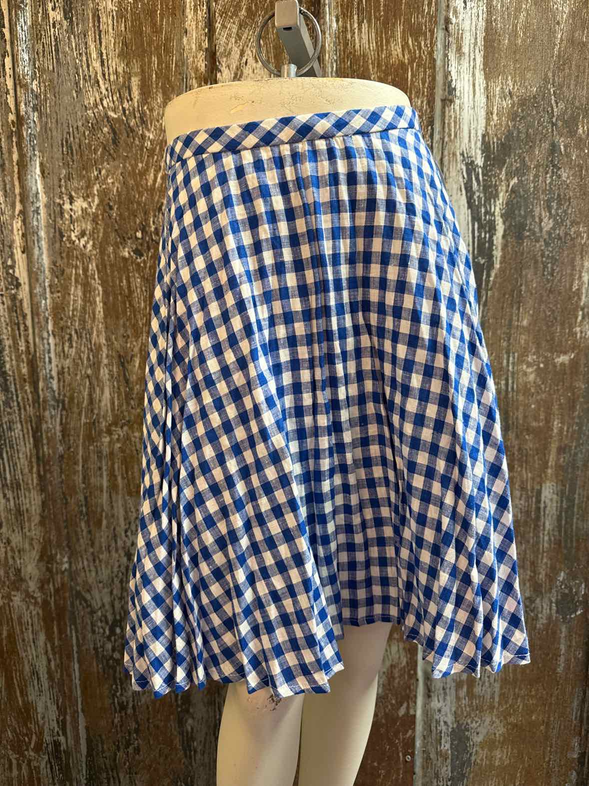 J. Crew Size 6 (Small) Blue Check Skirt
