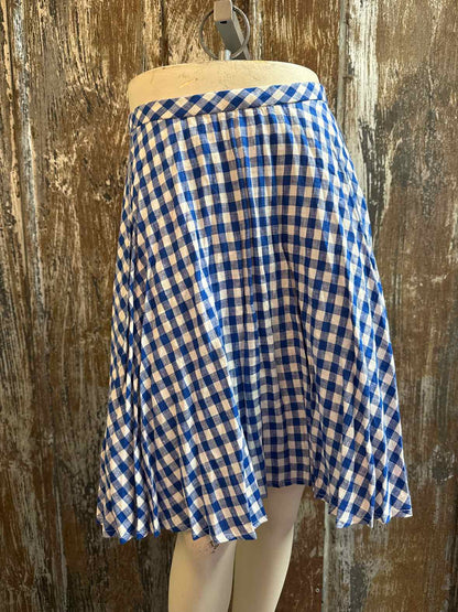 J. Crew Size 6 (Small) Blue Check Skirt
