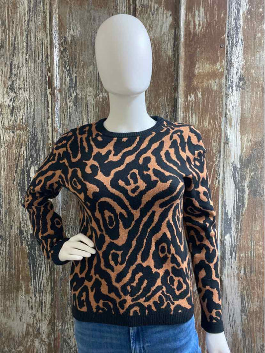 H Halston Size extra small Brown Print Sweater