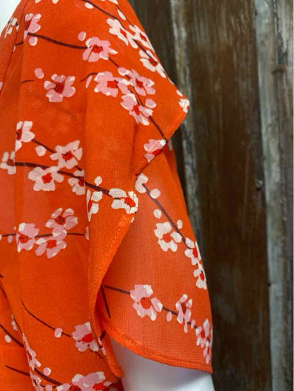 cabi Size Medium Orange floral tops