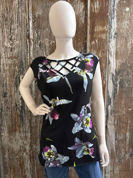 New York & Company Size Medium Black Print tops