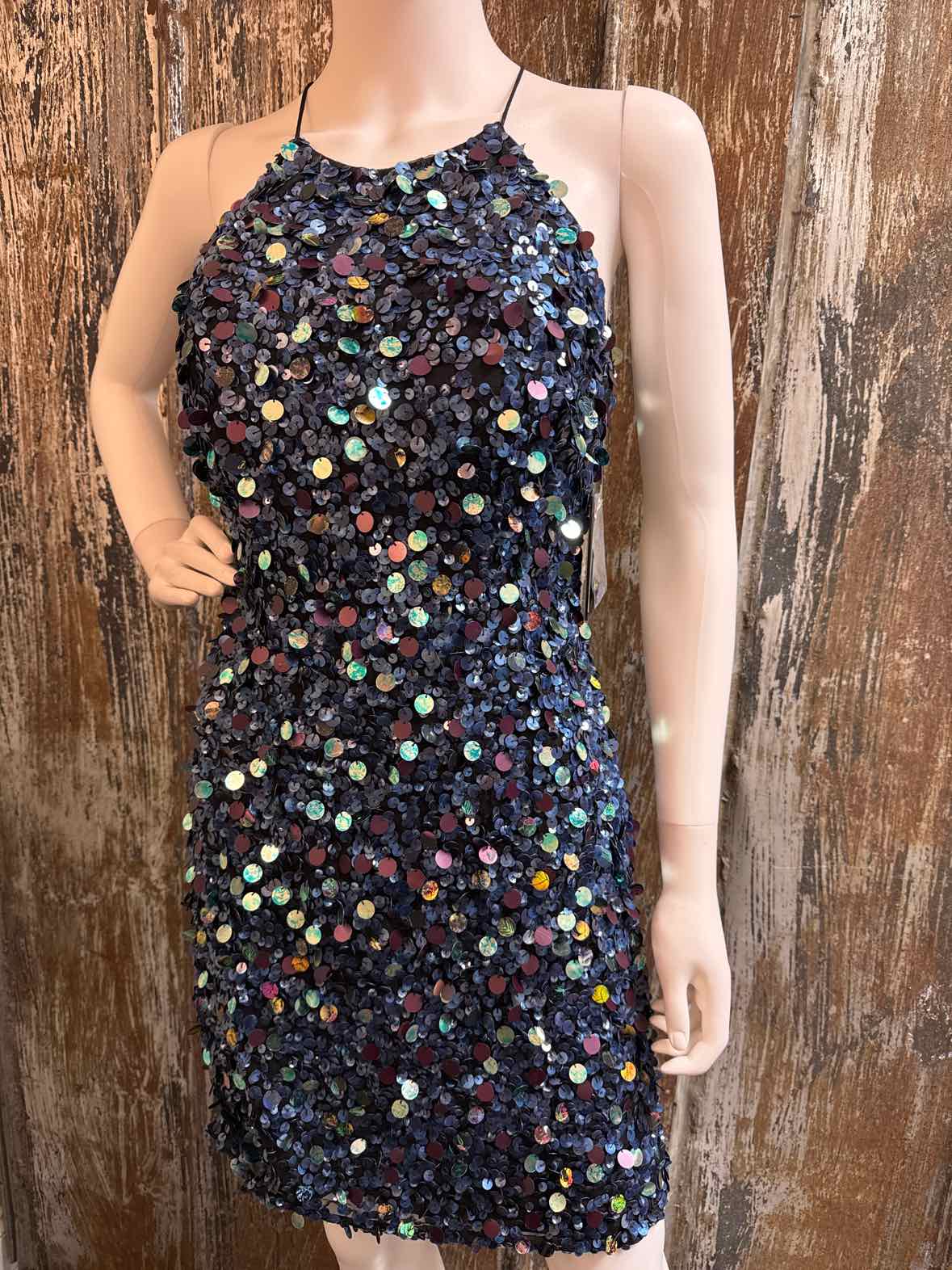 Aqua Dresses Size 8 (Medium) Blue Sequin Dress