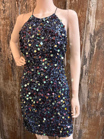 Aqua Dresses Size 8 (Medium) Blue Sequin Dress