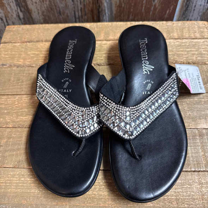 Toscanella 7.5 Black Flipflops