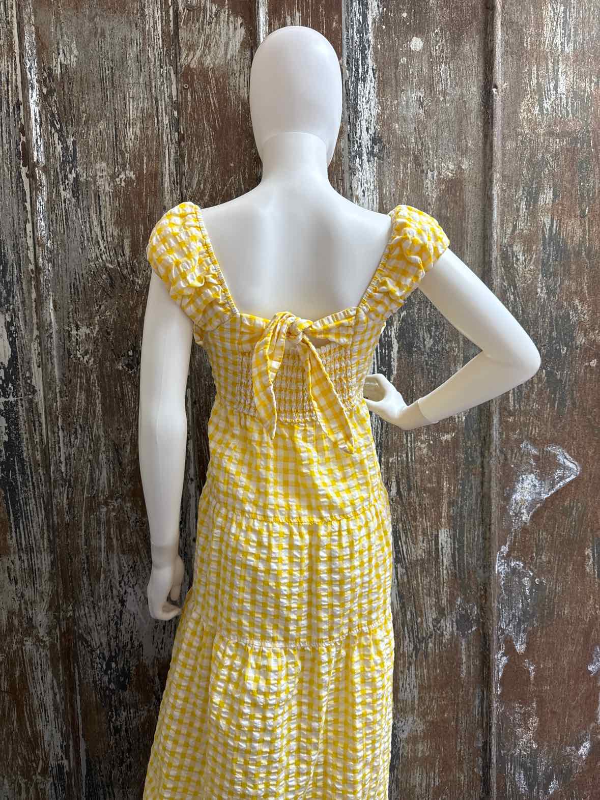Old Navy Size Large Yellow Check Dress