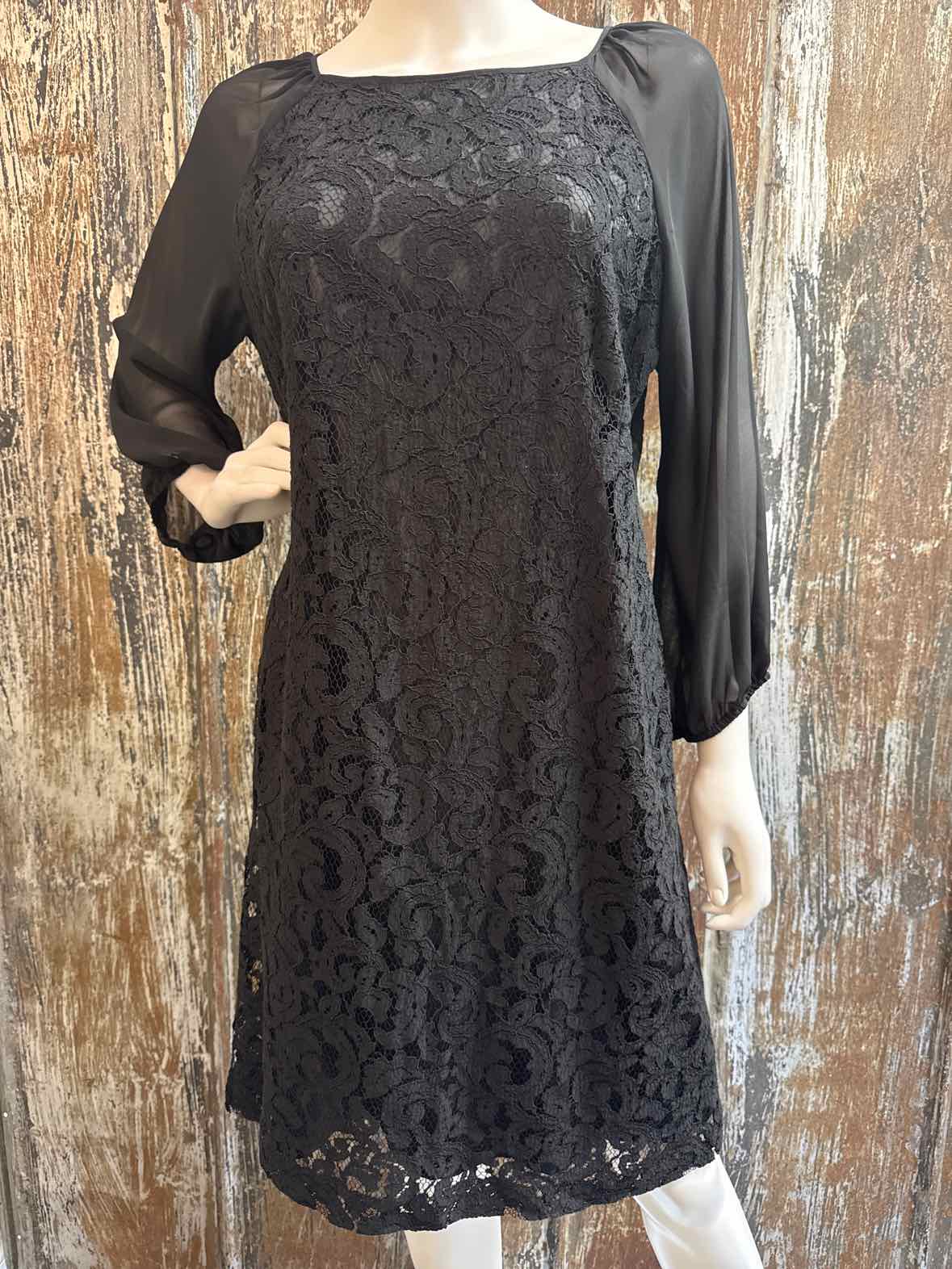 Adrianna Papell Size 12 (Large) Black Dress