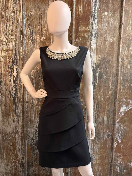 Connected Apparel Size 12 Petite (Large Petite) Black Dress