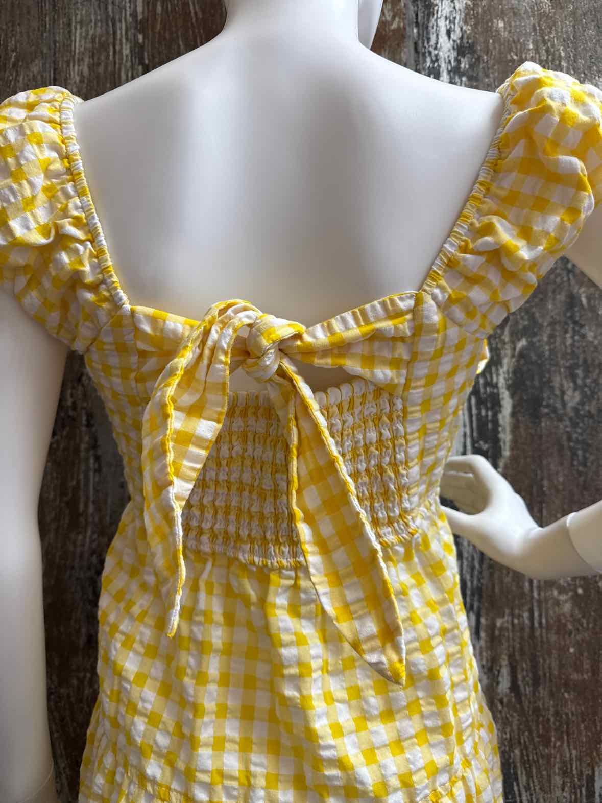 Old Navy Size Large Yellow Check Dress