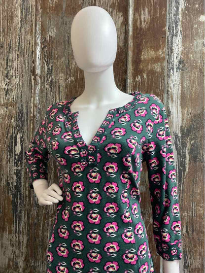 Boden Size 12 (Large) Green Print Dress