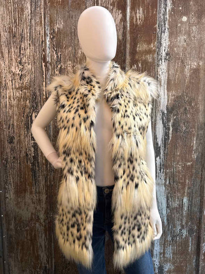 Donna Salyer's Fabulous Furs Size Large Brown Animal Print Vest