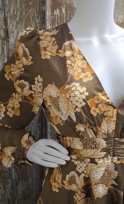 baltic born Size Large Brown floral print Dress