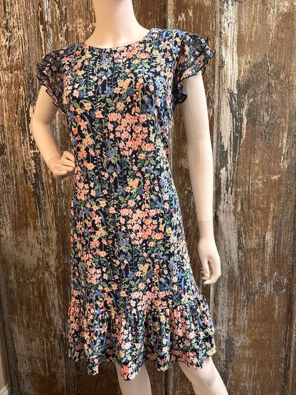Tommy Hilfiger Size 16 (Extra Large) Navy/Pink Floral Dress