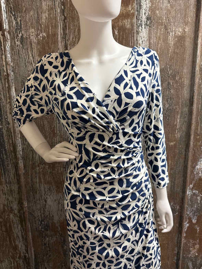Ralph Lauren Size 14 (Large) Navy Print Dress