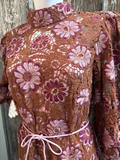 Farm Rio Size Large Brown Dress
