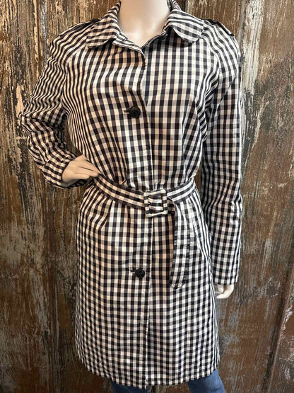 Anne Klein Size 16 (Extra Large) black check Trenchcoat