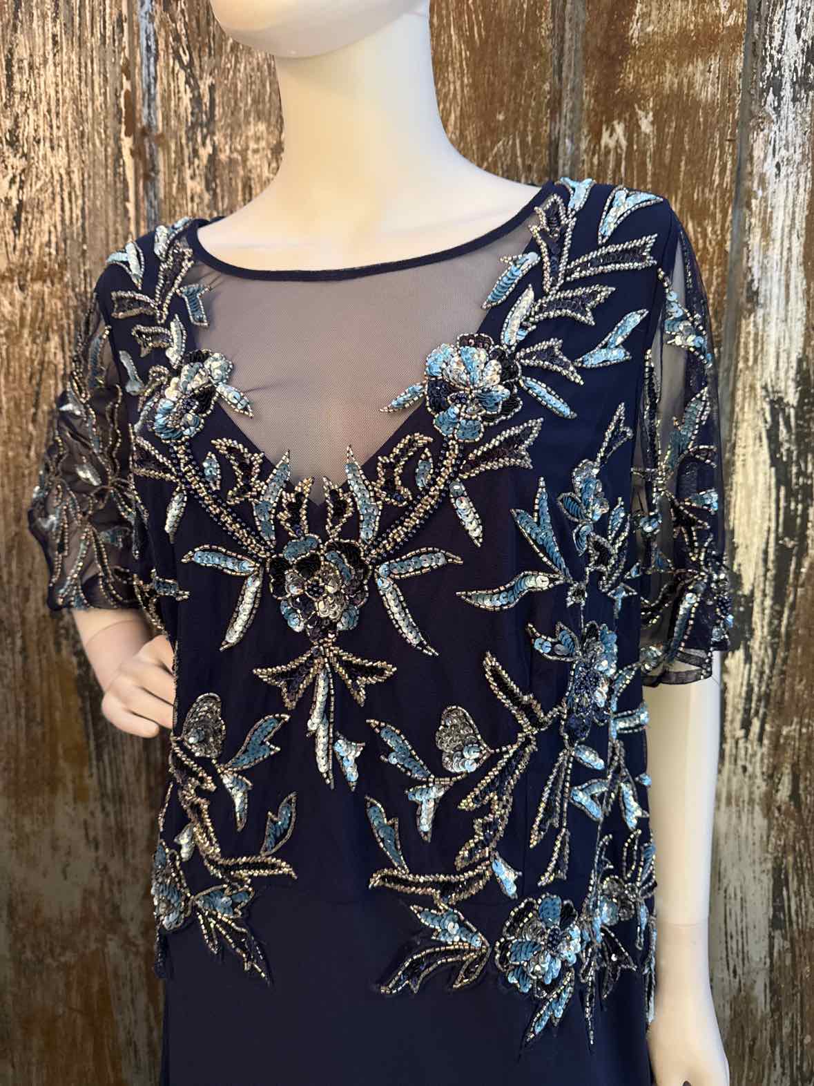 Adrianna Papell Size 22 Navy Evening Dress