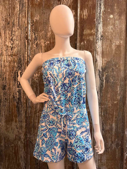 Lilly Pulitzer Size small Blue Print Romper