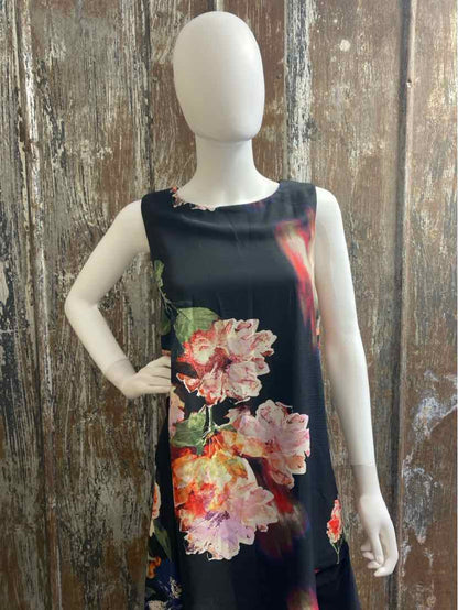 SLNY Size 12 (Large) Black Print Dress