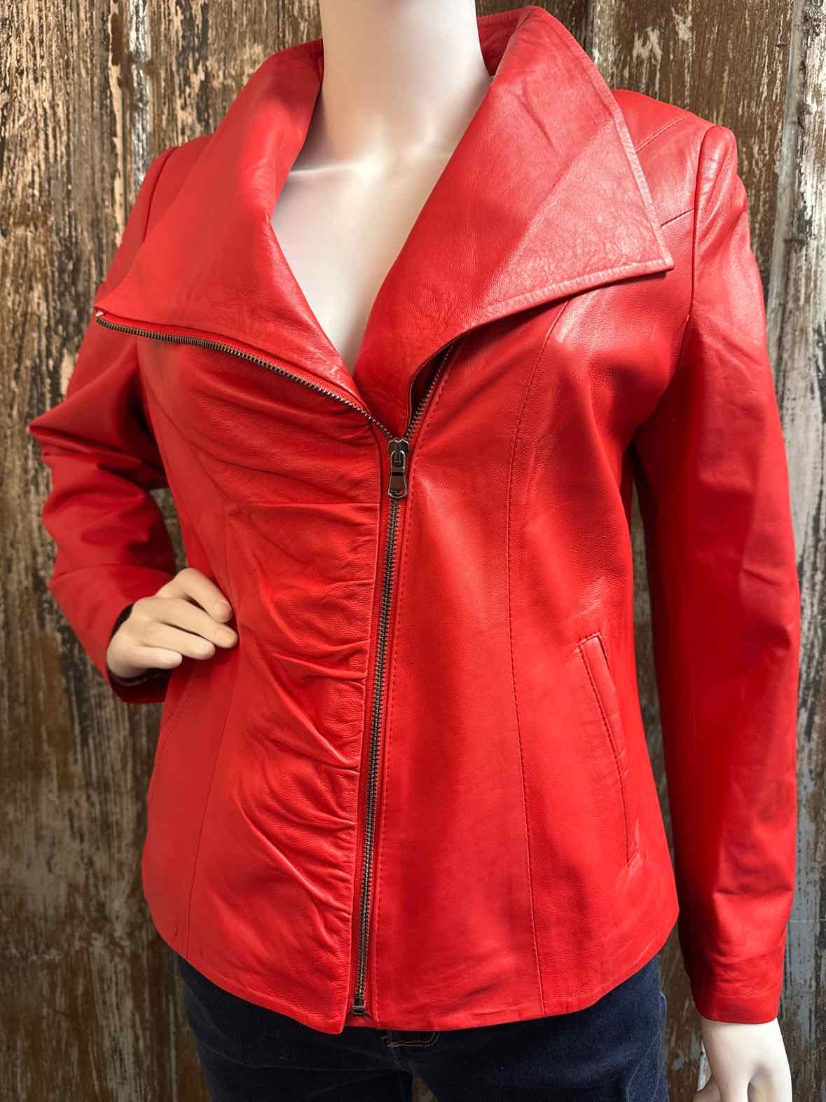 Roberto Cavalli Size Extra Large Red Vintage Leather Jacket