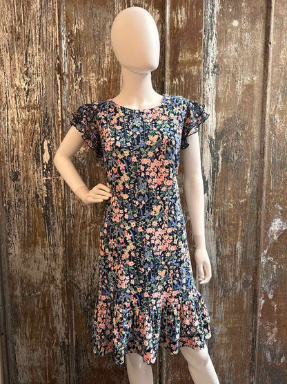 Tommy Hilfiger Size 16 (Extra Large) Navy/Pink Floral Dress