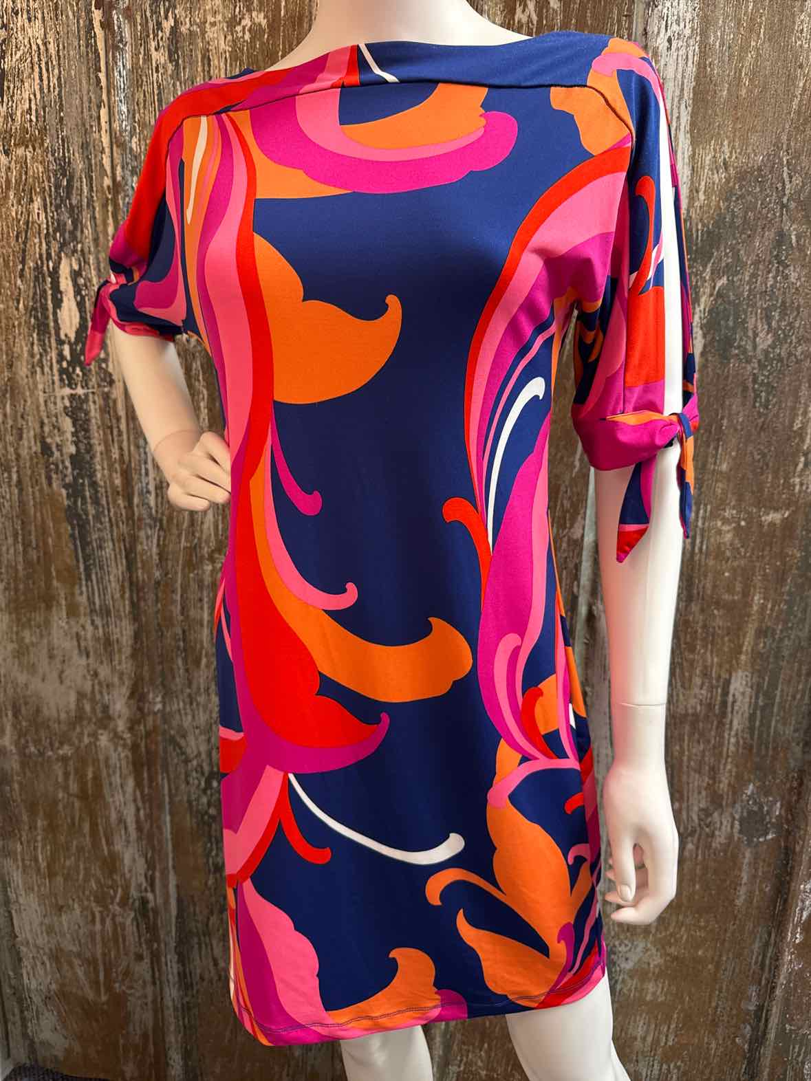 Trina Turk Size extra small Navy, Pink & Orange Dress