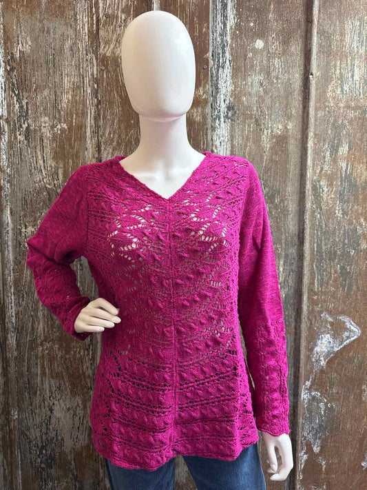 Chico's Size Large Fuchsia Sweater