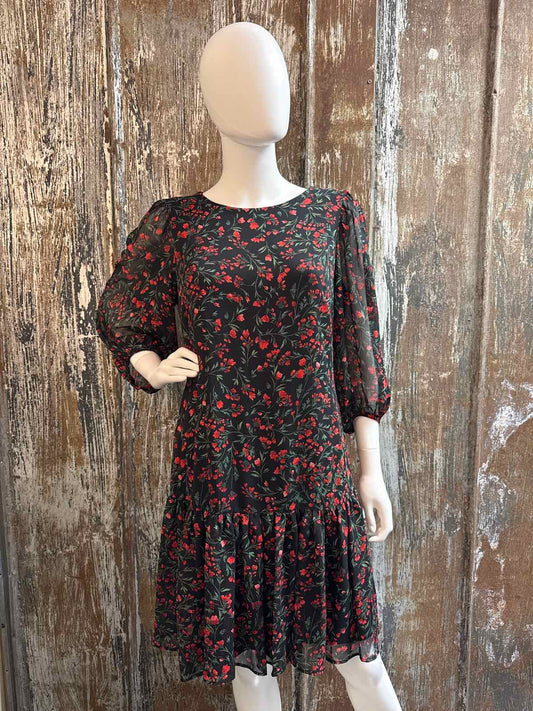 Calvin Klein Size 10 (Medium) Black & Red Dress
