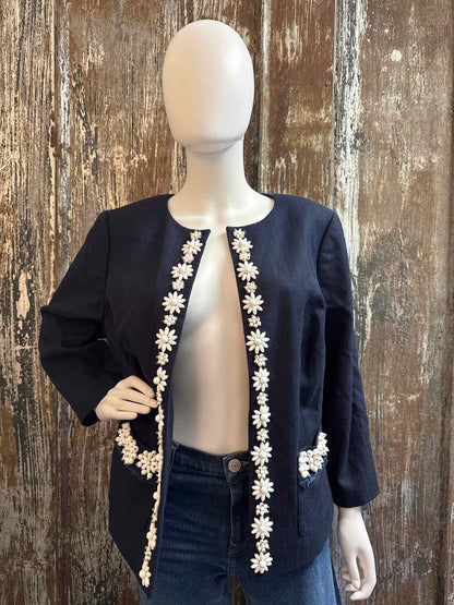 Talbots Size 14WP (Large Petite) Blue Blazer