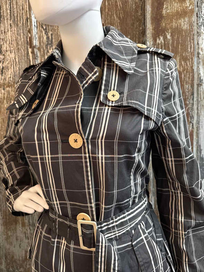 BeanPole Size Medium Black plaid Trenchcoat